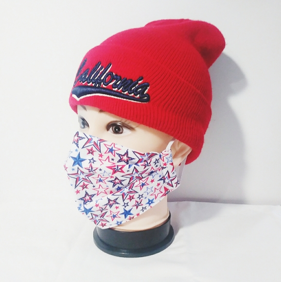 Red & Blue Star Face Mask #2 - Picture 3 of 7